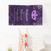 Masquerade lila silber Glitzer Staub Quinceanera Banner (Insitu)