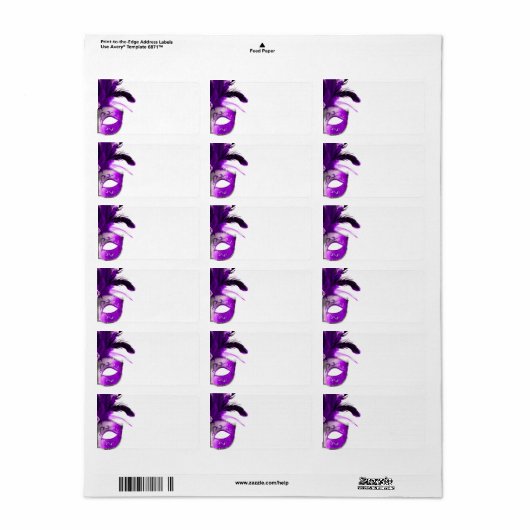 Masquerade Mailing Labels Adressaufkleber (Vorne)