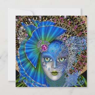 Masquerade Mardi Gras Einladung