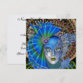 Masquerade Mardi Gras Einladung (Vorne/Hinten)