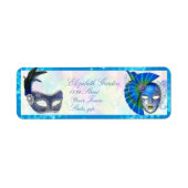 Masquerade Mardi Gras Elegante Rücksendeadresse (Vorne)