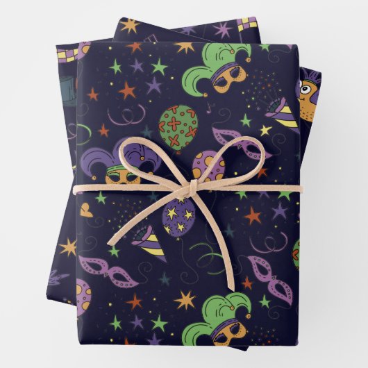 Masquerade Mardi Gras Geschenkpapier Set (Beispiel)