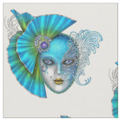 Masquerade Mardi Gras Mask Aquamarin Blue Stoff (Nahaufnahme)
