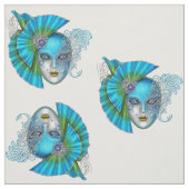 Masquerade Mardi Gras Mask Aquamarin Blue Stoff (Muster)