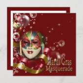 Masquerade Mardi gras maske PERSONALISIEREN Einladung (Vorne/Hinten)