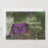 Masquerade Mardi Gras Party Einladungen (Vorderseite)