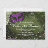 Masquerade Mardi Gras Party Einladungen (Rückseite)