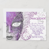 Masquerade Mardi Gras Party Einladungen (Rückseite)