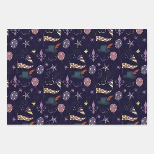 Masquerade Mardi Gras Wrapping Paper Sheets Geschenkpapier Set (Vorderseite 3)