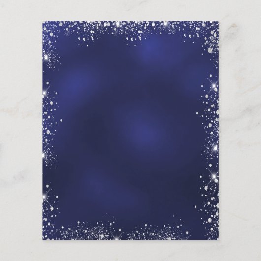 Masquerade Marine Blue Silber Einladung Flyer (Hinten)