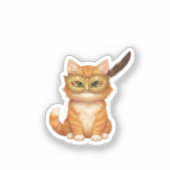  Masquerade Mask Cat Mysterious Golden New Year  Aufkleber (Vorderseite)