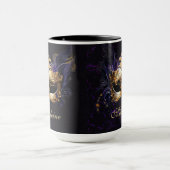 Masquerade Mask Gold Purple Black Moody Name Gift Tasse (Zentrum)