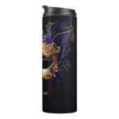 Masquerade Mask Gold Purple Dramatic Name Gift Thermosbecher (Nach rechts gedreht)