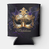 Masquerade Mask Gold Purple Dramatic Name Keepsake Dosenkühler (Vorderseite)