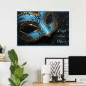 Masquerade Mask Laugh Liebe Dance Print Poster (Heimbüro)