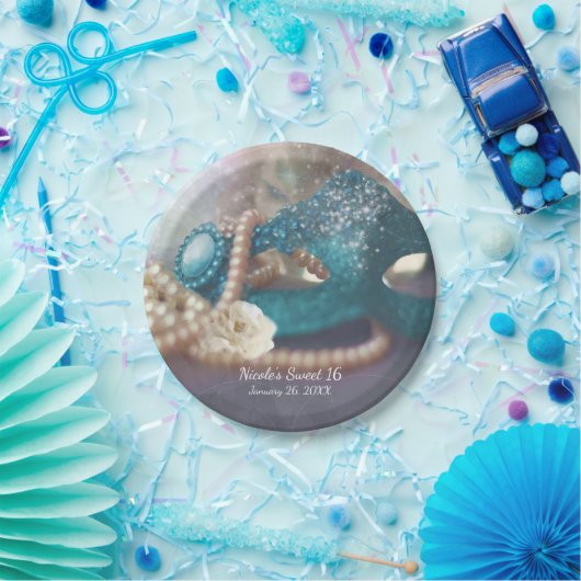 Masquerade Mask & Pearls Rainbow Party Teller (Party)