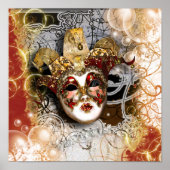 Masquerade mask venetian mardi gras party poster (Vorne)