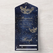 Masquerade Maske Chic Gold Glitzer quinceanera All In One Einladung (Innen Boden)