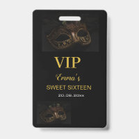 Masquerade Maske Elegant Gold Black Sweet 16 15 VI