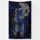Masquerade Maske elegante Gold Glitzer Glitzern Banner (Vertikal)