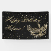 Masquerade Maske elegante Gold Glitzer Glitzern Banner (Horizontal)