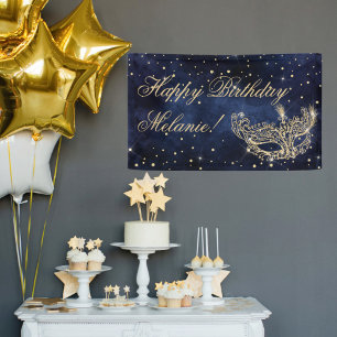 Masquerade Maske elegante Gold Glitzer Glitzern Banner