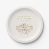 Masquerade Maske Elegante Quinceanera Pappteller (Vorderseite)