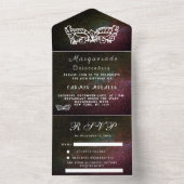 Masquerade Maske Galaxy Sky Stars Quinceanera All In One Einladung (Innen Boden)