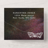 Masquerade Maske Galaxy Sky Stars Quinceanera All In One Einladung (Rückseite)