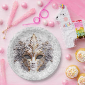 Masquerade Maske gefärbt in Grays Pappteller (Party)