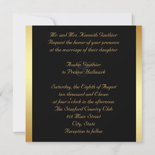 Masquerade Maske Green Swirl Hochzeit Einladung (Rückseite)