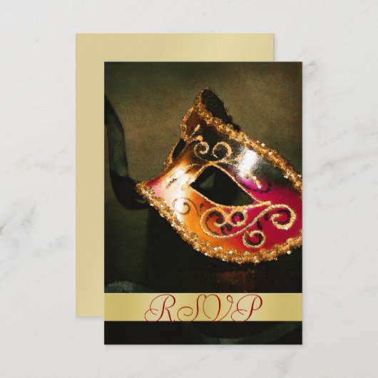 Masquerade Maske Holiday Gold UAWG Einladung (Vorne/Hinten)