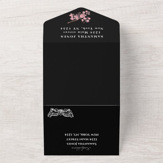 Masquerade Maske Kirry Blossom Pink Quinceanera All In One Einladung (Außenbereich)