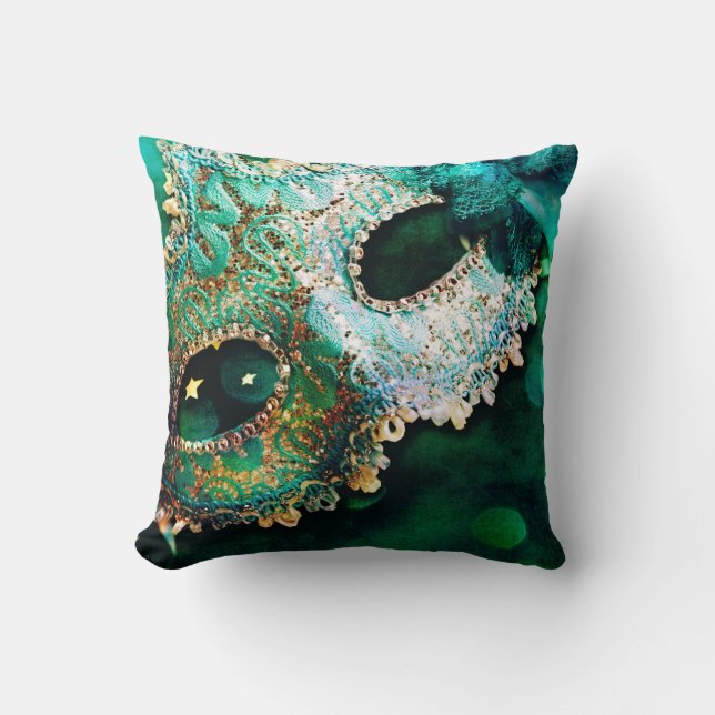 Masquerade Maske Kostüm Hallowe Throw Couch Kissen (Vorderseite)