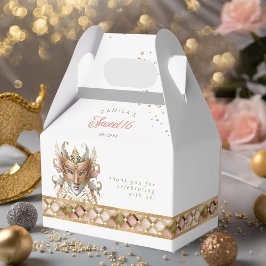 Masquerade Maske Motif Harlequin Rose Gold ID1032 Geschenkschachtel