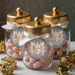 Masquerade Maske Motif Rose Gold ID1031 Runder Aufkleber