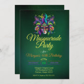 Masquerade Maske Party Geburtstag Einladung (Vorne/Hinten)