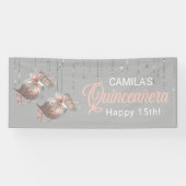Masquerade Maske Quinceañera Rose Gold ID1031 Banner (Horizontal)