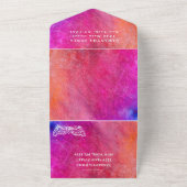 Masquerade Maske Rosa Glitzer Abstrakt Quinceanera All In One Einladung (Außenbereich)