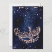 Masquerade Maske Rose Gold Glitzer Funkeln Sweet 1 Einladung (Rückseite)