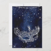 Masquerade Maske silber Glitzer Glitzern Sweet 16 Einladung (Rückseite)