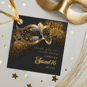 Masquerade Maske Sweet 16 Black Gold ID1032 Geschenkanhänger