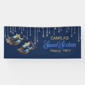 Masquerade Maske Sweet 16 Blue Gold ID1032 Banner (Horizontal)