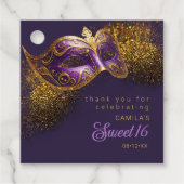 Masquerade Maske Sweet 16 Lila Gold ID1032 Geschenkanhänger (Vorderseite)