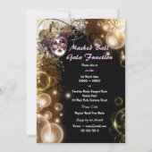 Masquerade Maske venezianisches Mardi Gras Party Einladung (Rückseite)
