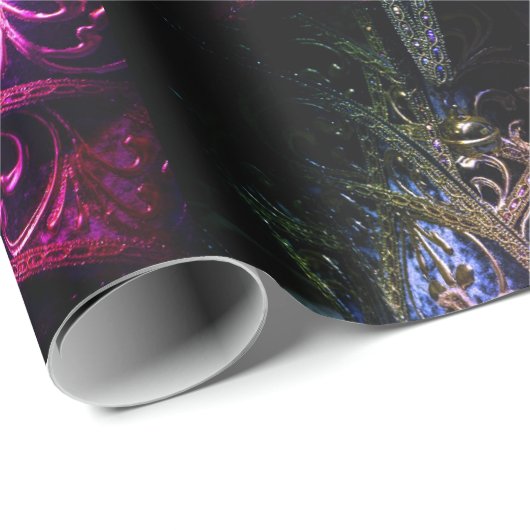 Masquerade Maske Viktorianisch elegant gotisch Geschenkpapier (Rolleneckpunkt)