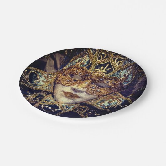 Masquerade Maske Viktorianisch elegant gotisch Pappteller (Schrägansicht)