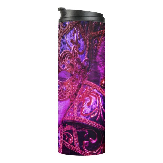 Masquerade Maske Viktorianisch elegant gotisch Thermosbecher (Nach rechts gedreht)