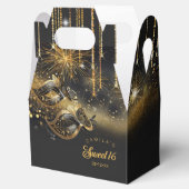 Masquerade Masken 16 . Geburtstag Black Gold ID103 Geschenkschachtel (Geöffnet)