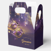Masquerade Masken Quinceanera Lila Gold ID1031 Geschenkschachtel (Geöffnet)